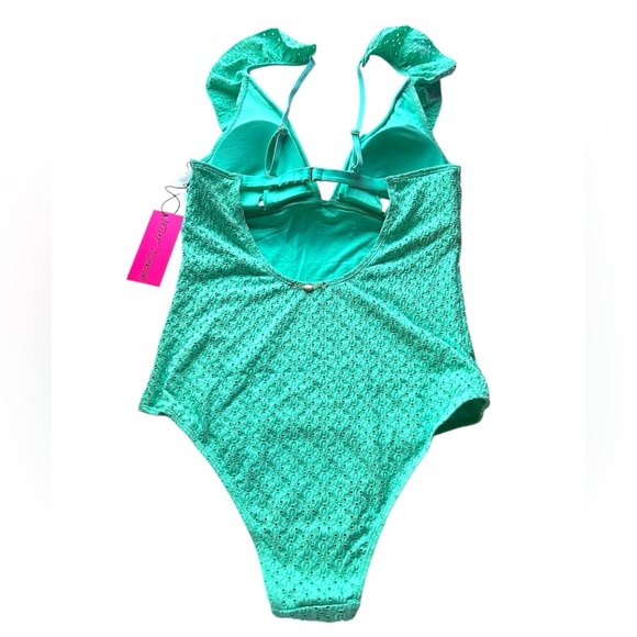Betsey Johnson Green Swim Coverup with Ruffles - Picture 9 of 16